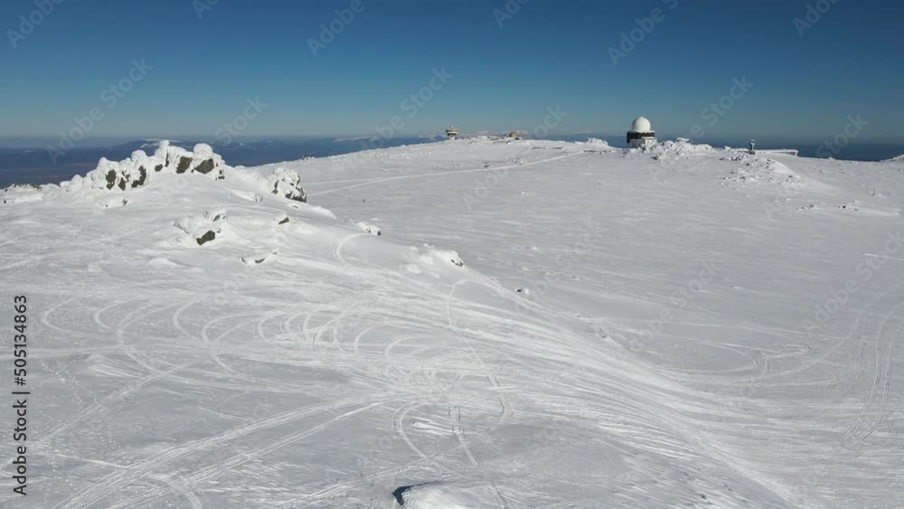 Aerial Winter view of Vitosha Mountain near Cherni Vrah peak, Sofia City Region, Bulgaria Aerial Winter view of Vitosha Mountain near Cherni Vrah peak, Sofia City Region, Bulgaria