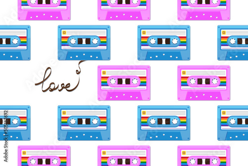 Rainbow flag audio cassette tape. Wallpaper LGBTQ