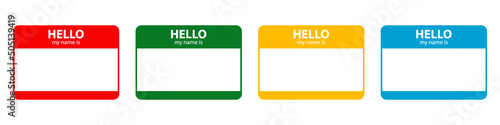 Hello badge icon set simple design