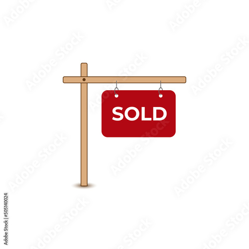 Sale real estate sign. For sale vector red sign. Vector isolated sign.