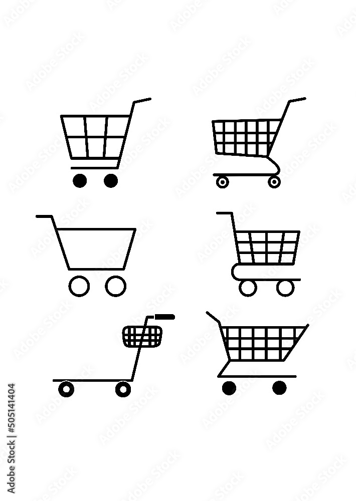 Black vector simple shopping cart, trolley, item, button Black vector simple shopping cart, trolley, item, button