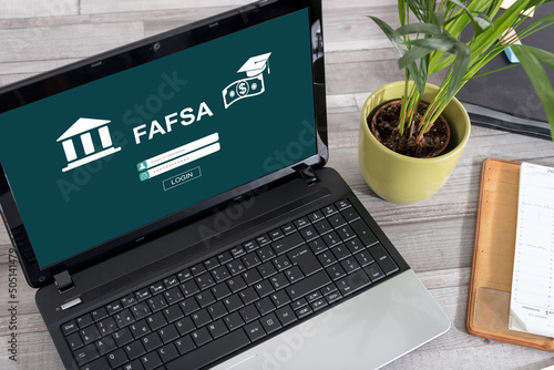 Fafsa concept on a laptop photo