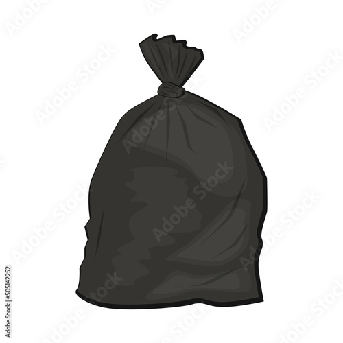 Set of Black plastic garbage bags vector illustration
