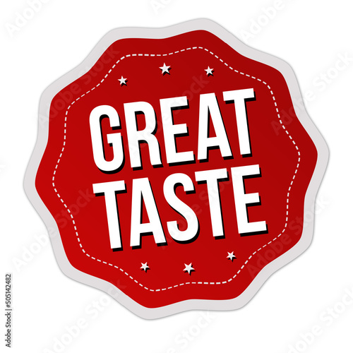 Great taste label or sticker