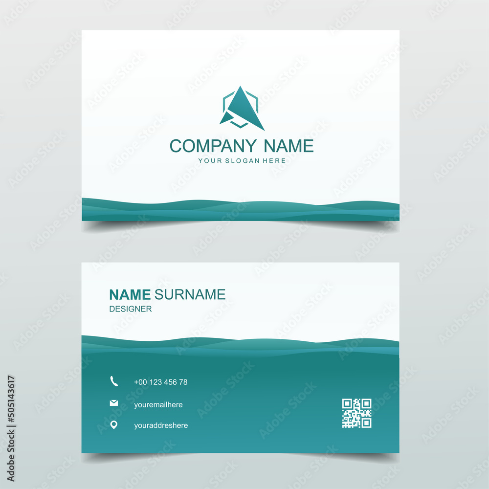 Modern abstract and creative business card template. Two sided cards. Horizontal business card. Vector illustration