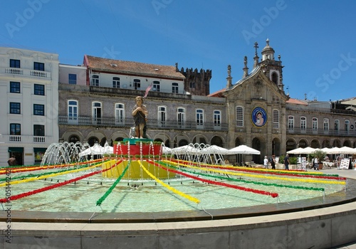 Chafariz da Praça da República, central square in Braga, Norte - Portugal  photo