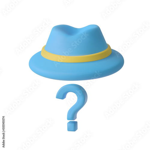 Hat and question mark 3d vector