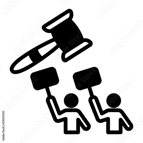 Civil-rights movements vector icon design, Lawyer and Legal System symbol, Different Fields of Law Sign, Advocate and attorney stock illustration, Minority rights Concept