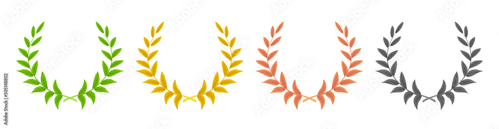 Set of laurel wreaths. Vector round frames of leaves for awards, invitations, greeting cards, quotes, logos, posters Set of laurel wreaths. Vector round frames of leaves for awards, invitations, greeting cards, quotes, logos, posters