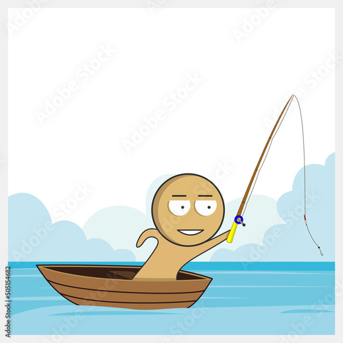 Man fishing in a boat