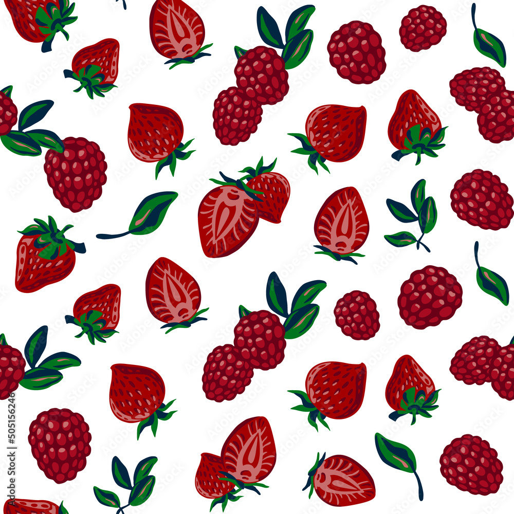 Red berries pattern on the white background. Seamless pattern. Red berries pattern on the white background. Seamless pattern.