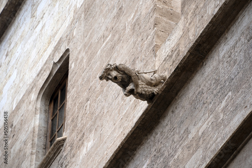 Valencia Silk Exchange Market building Lonja de la Seda gargoyles photo