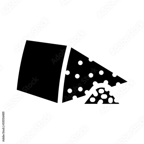 parmesan cheese glyph icon vector. parmesan cheese sign. isolated contour symbol black illustration