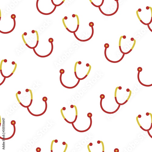 Vector seamless pattern with stethoscopes.
