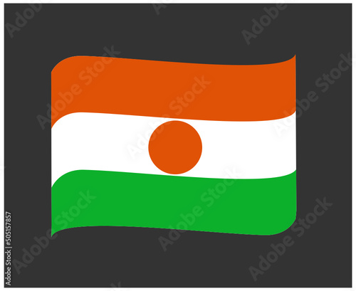 Niger Flag National Africa Emblem Ribbon Icon Vector Illustration Abstract Design Element