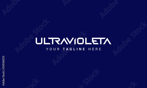 ULTRAVIOLETA Letter Typhography Text Monogram Logo Design Vector