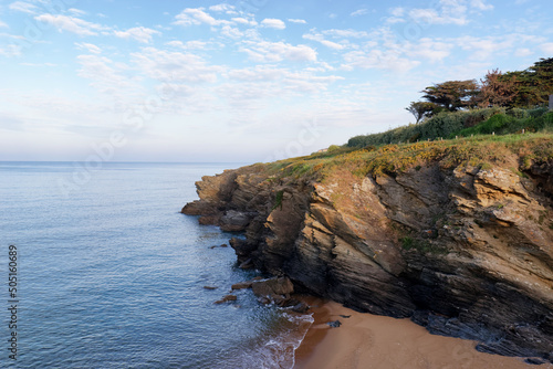 Gerivais beach and clifffs along the Pornic coastal path