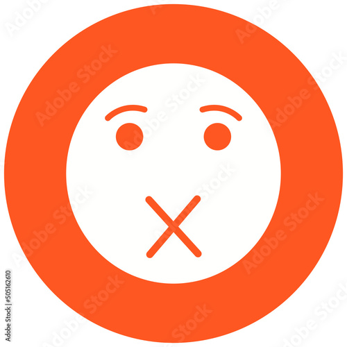 Silence Emoji Icon Design