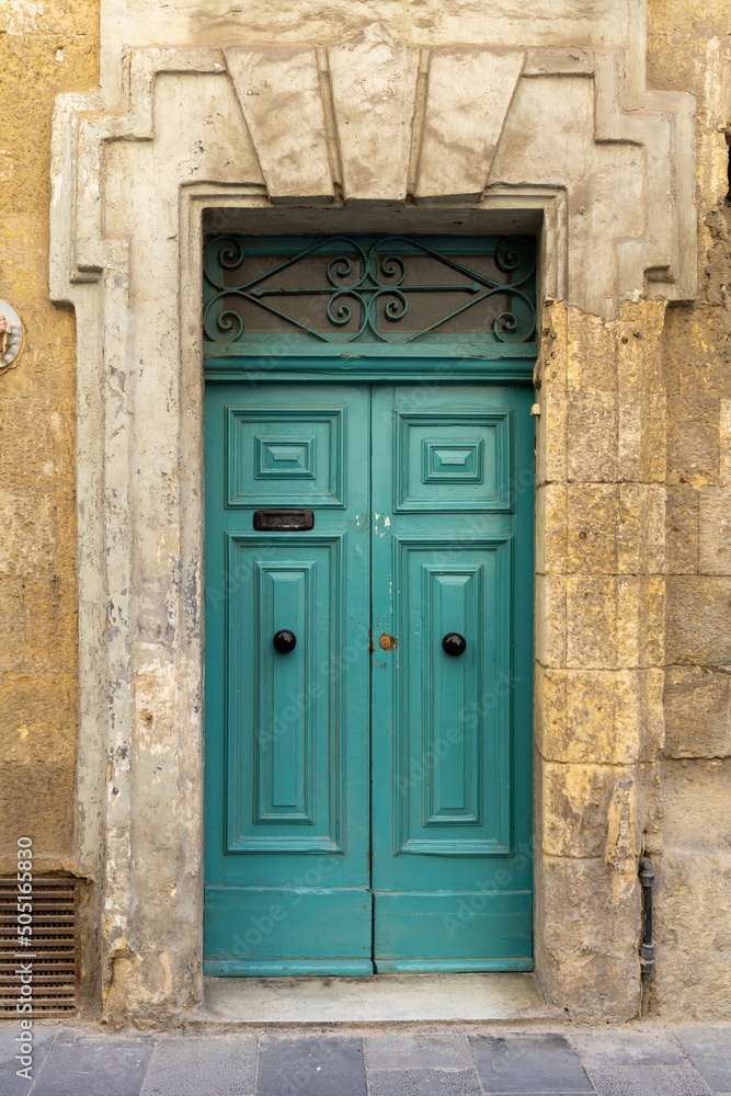 Traditional Entrance to a House in the City Center of Valetta, Malta