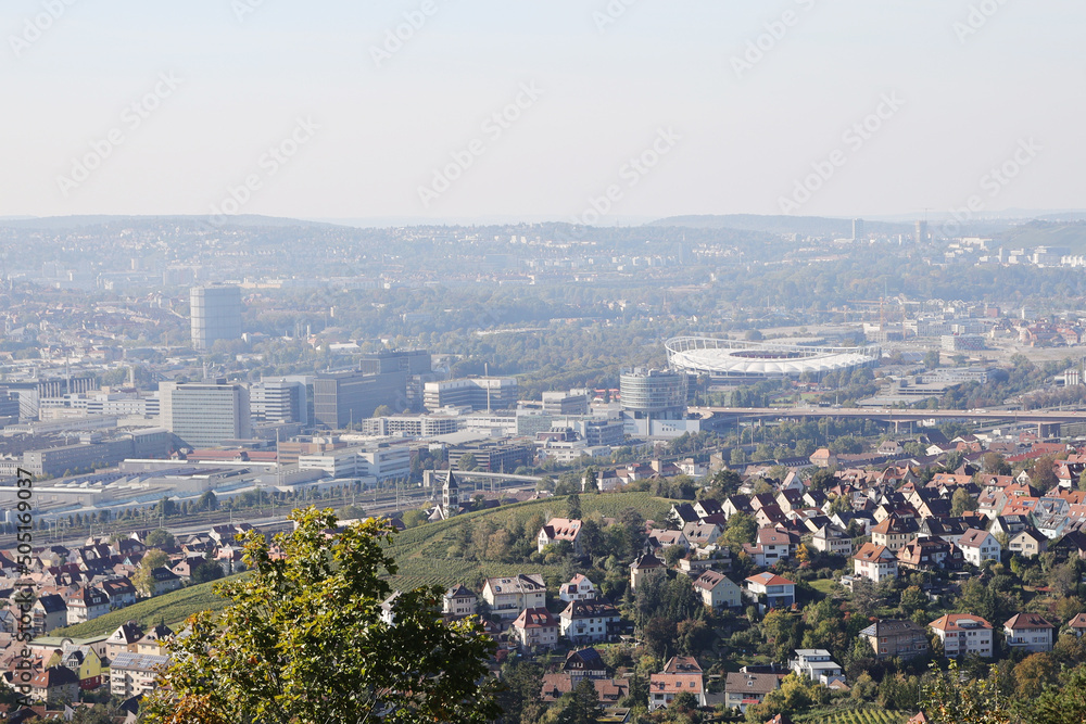 View to Stuttgart skyline from Grabkapelle hill