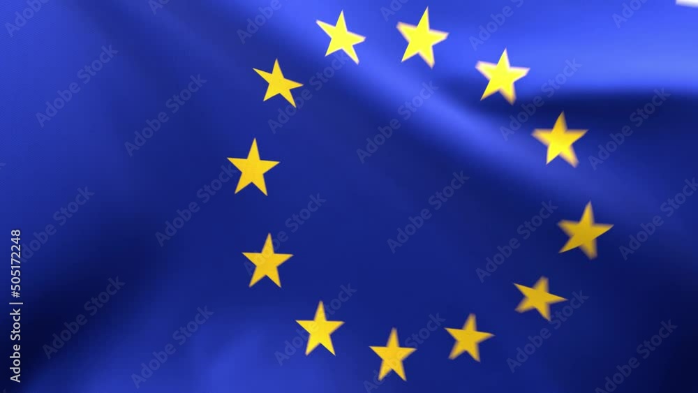 European flag waving in slow motion European flag waving in slow motion