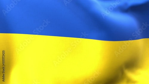 Ukrainian flag waving in slow motion