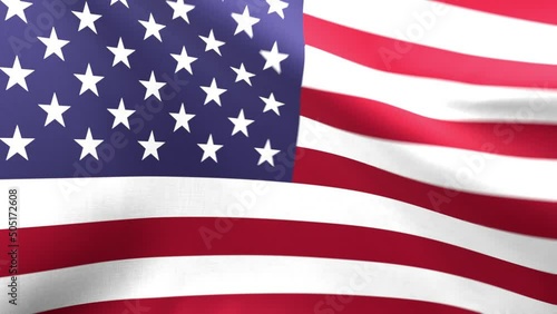 American flag waving in slow motion