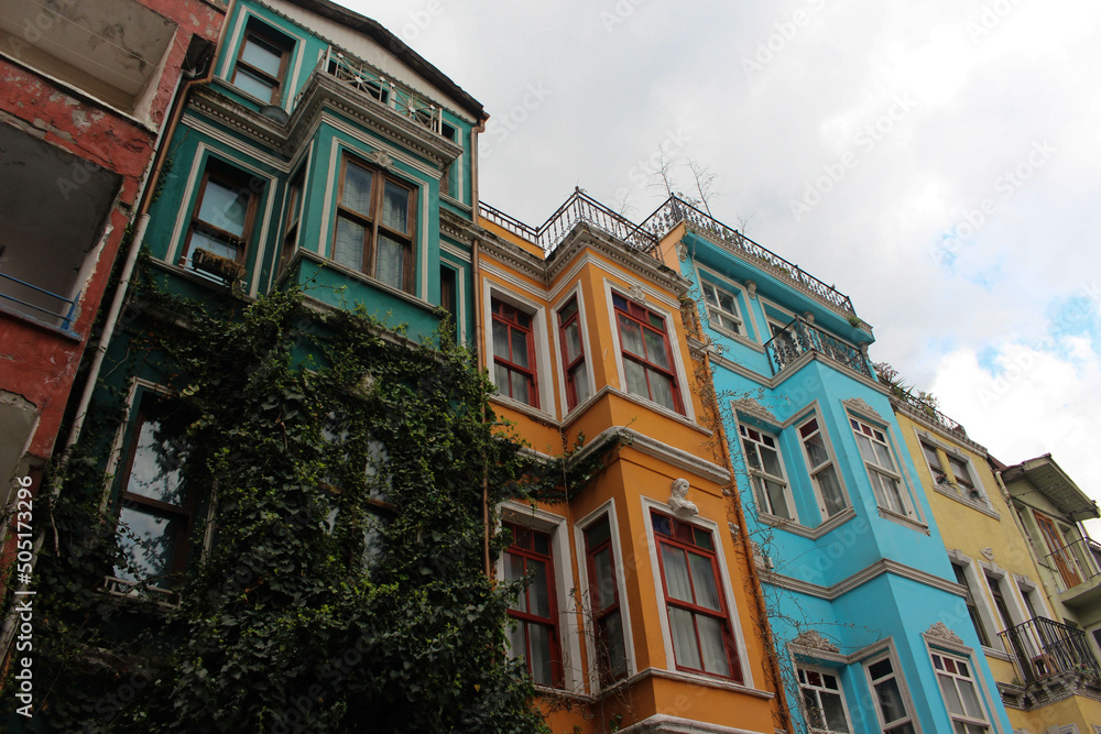 Naklejka premium Colorful architecture houses in the city