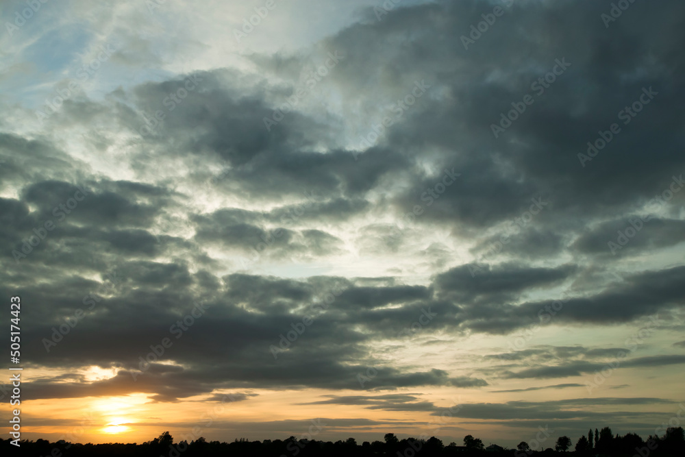 Autumn Sunset with altocumulus clouds. Kildare Ireland Autumn Sunset with altocumulus clouds. Kildare Ireland