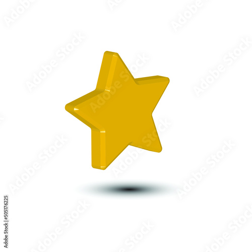 3d golden star icon