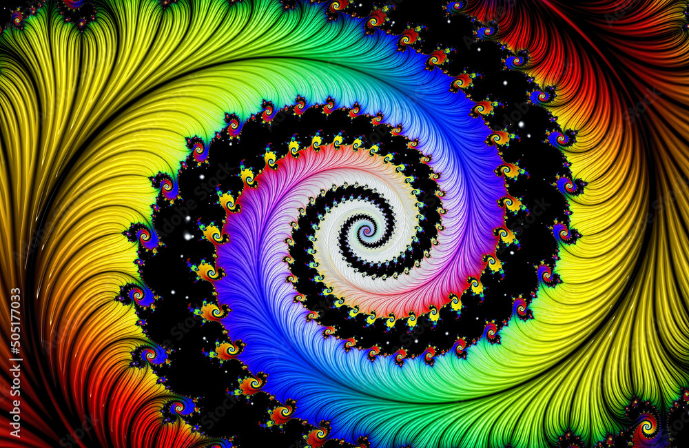 Abstract pattern texture, fractal in the form of a spiral of different colors. Illustration Abstract pattern texture, fractal in the form of a spiral of different colors. Illustration