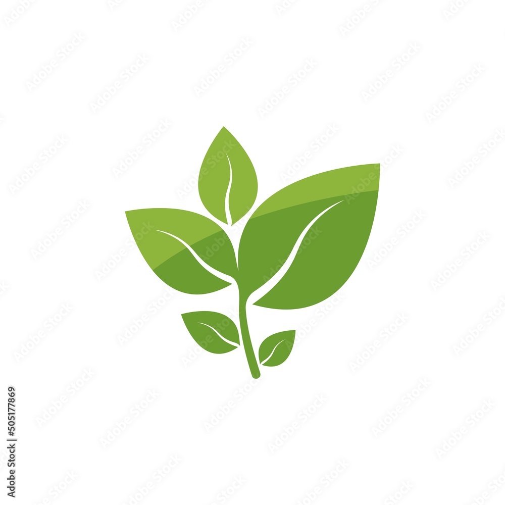 Logos of green Tree leaf ecology