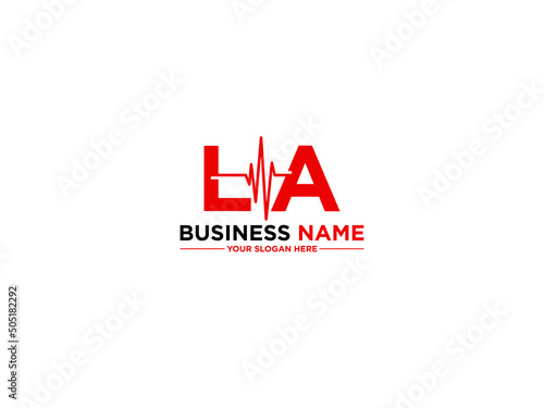 Letter LA Logo Icon, Creative La al Heart Logo Letter Vector With Read Color For All Kind Of Use