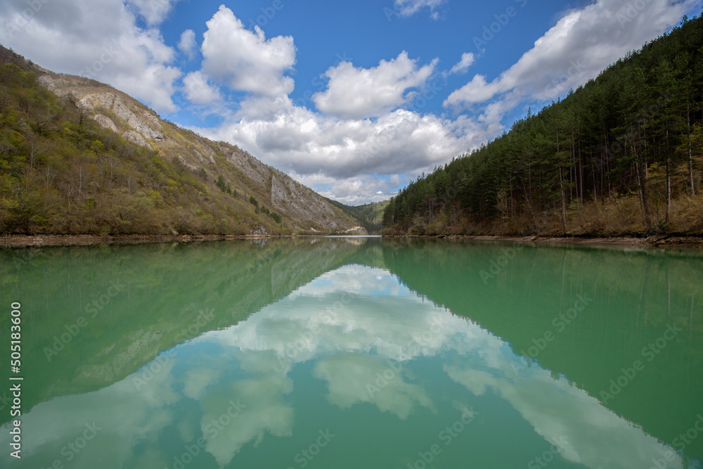 A series of cruises on the Drina River. The mirror of the emerald waters. Symmetry. A series of cruises on the Drina River. The mirror of the emerald waters. Symmetry.