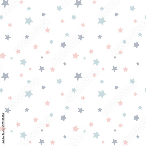 Boho pastel pattern with stars. Baby boho background template. Nursery wall art, baby textiles, printable paper, bedroom. Isolated on white background.