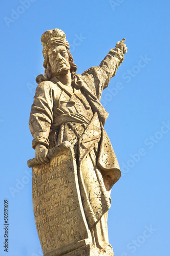 Sanctuary of Bom Jesus de Matosinhos, Statue of the Prophet Habacuc, Congonhas do Campo, Minas Gerais state, Brazil photo