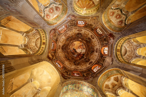 Ceiling of basilica of San Vitale, Ravenna, Italy photo