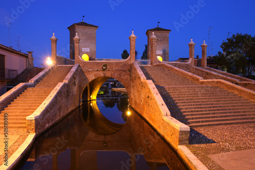 Slika na platnu The monumental bridge known as Trepponti, Comacchio, Italy