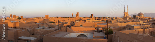 View of the city with traditional Windcatchers (Badgir), Yazd, Iran