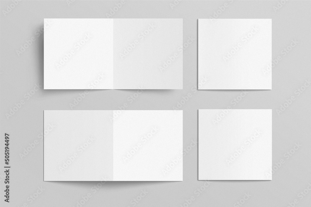 Square Bifold Brochure or Greeting/ Invitation Card Mockup Square Bifold Brochure or Greeting/ Invitation Card Mockup