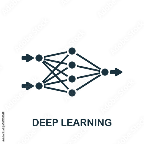 Deep Learning icon. Monochrome simple Industry 4.0 icon for templates, web design and infographics