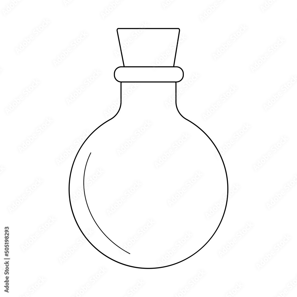 Vector doodle illustration of round potion bottle Vector doodle illustration of round potion bottle