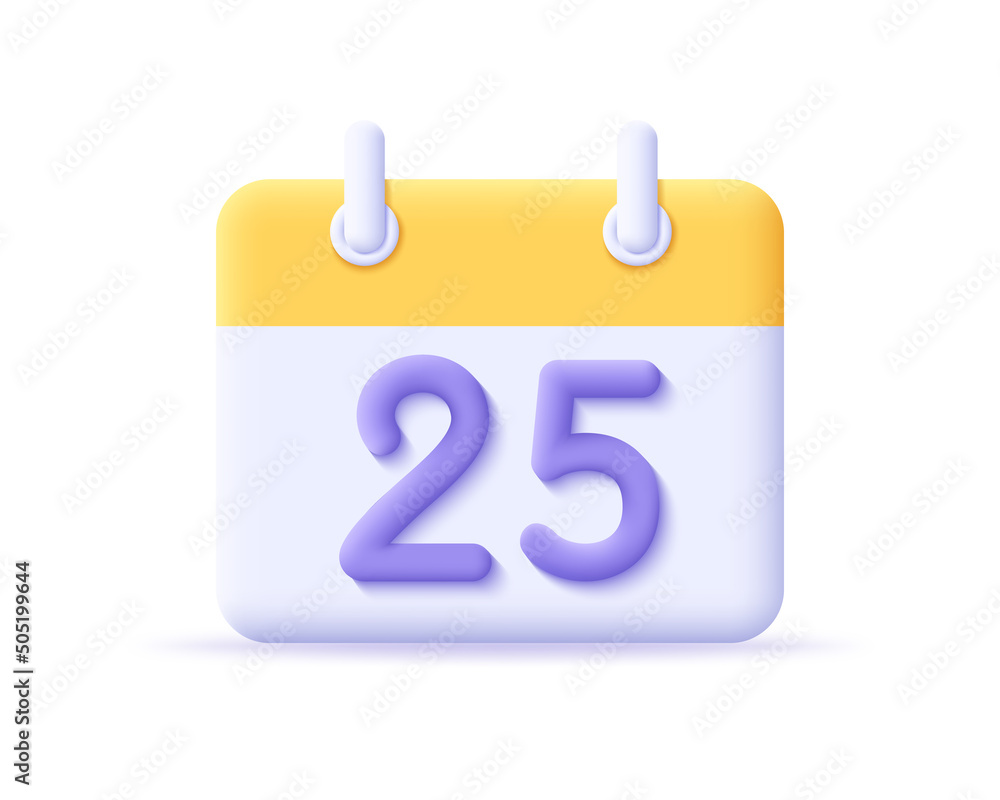 Calendar 3d icon. Time management, planning and event concept. Render yellow calendar. 3d realistic vector illustration Calendar 3d icon. Time management, planning and event concept. Render yellow calendar. 3d realistic vector illustration