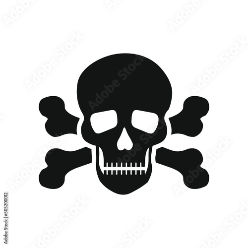 Skull and Bones vector icon. danger illustration sign. poison symbol or logo.