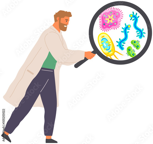 Obraz na plátně Scientist makes laboratory analysis of life system and organisms