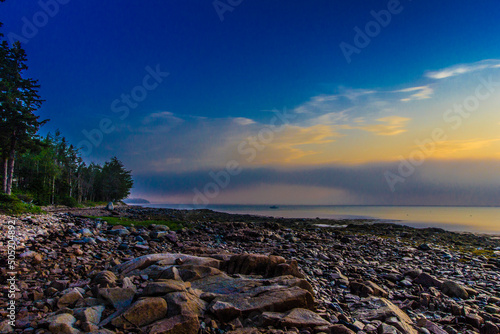 Warm Sunrise on Gouldsboro Bay, Maine photo