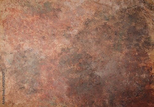 Abstract background, painted , rust effect, beige-brown, horizontal, no people,