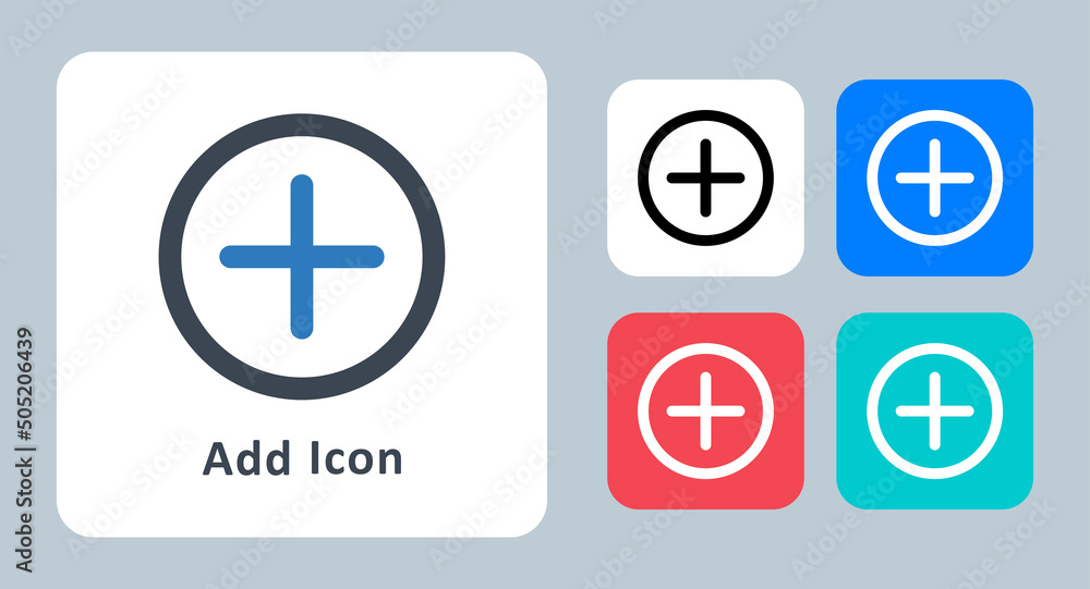 Add icon - vector illustration . Add, New, Plus, Circle, Create, Button, Round, line, outline, flat, icons . Add icon - vector illustration . Add, New, Plus, Circle, Create, Button, Round, line, outline, flat, icons .