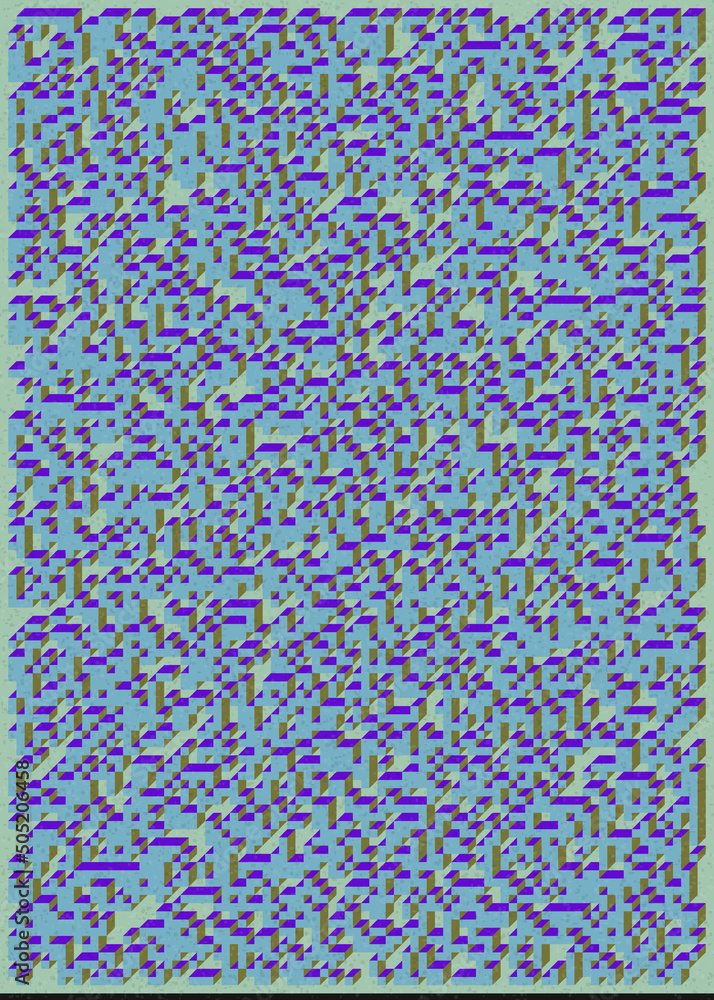 Implementation of Edward Zajec’s “Il Cubo” from 1971. Essentially a Truchet tile set of 8 tiles and rules for placement art illustration