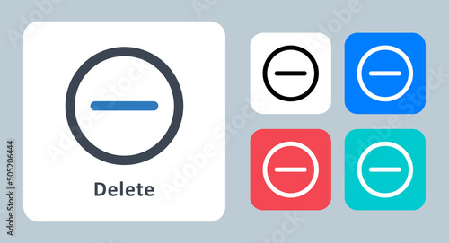 Delete icon - vector illustration . Delete, Remove, Cancel, Minus, Close, Circle, Round, Ui, line, outline, flat, icons .